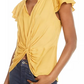 Blusa feminina Current Air com frente torcida, tamanho médio, amarelo, extra pequeno