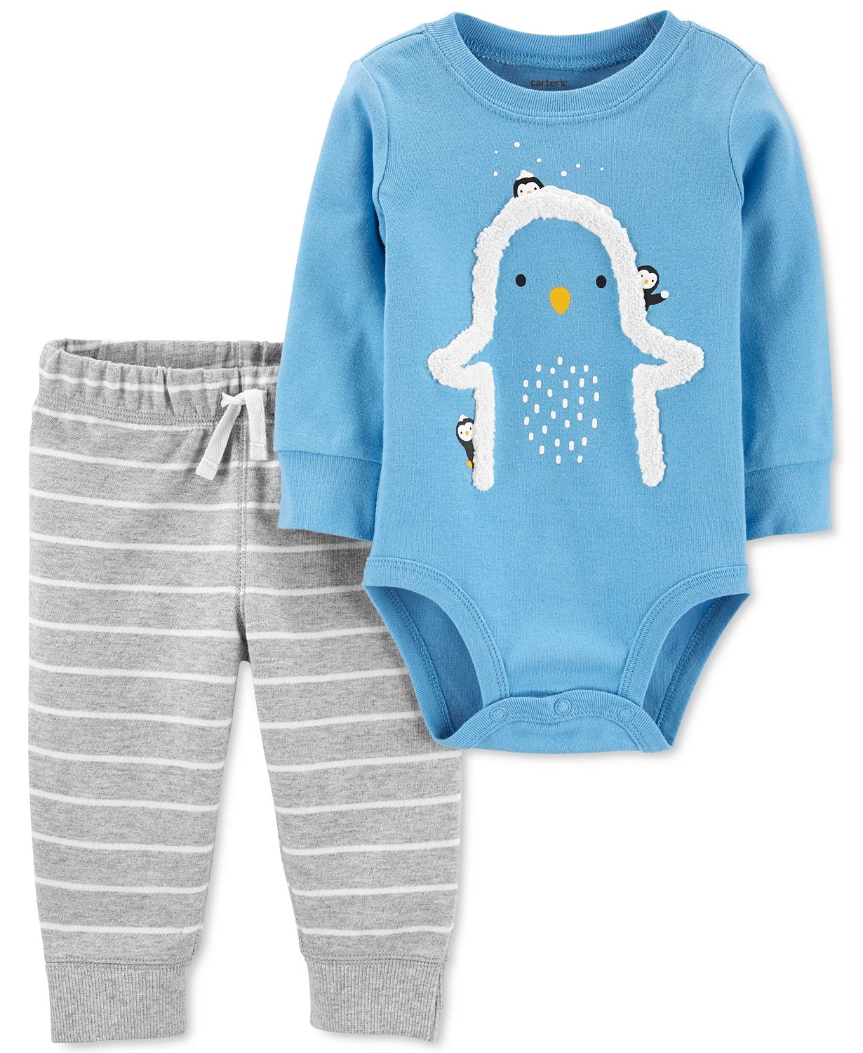 Conjunto de body e calça listrada Carter's Baby Boys, 2 peças, azul, tamanho 18 meses