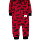 Macacão Carter's Baby Boys com capuz e estampa de floresta, vermelho, tamanho 3M