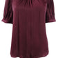 Blusa franzida feminina Current Air roxa tamanho médio