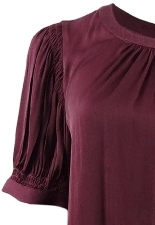 Blusa franzida feminina Current Air roxa tamanho médio