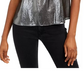Blusa franzida feminina Current Air, tamanho médio, prata