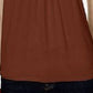 Blusa feminina estilo &amp; co, gola plissada, mangas bufantes, marrom, tamanho médio