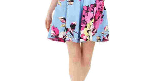 Vestido feminino Taylor Floral Scuba Fit &amp; Flare Azul Marinho Tamanho Médio Regular