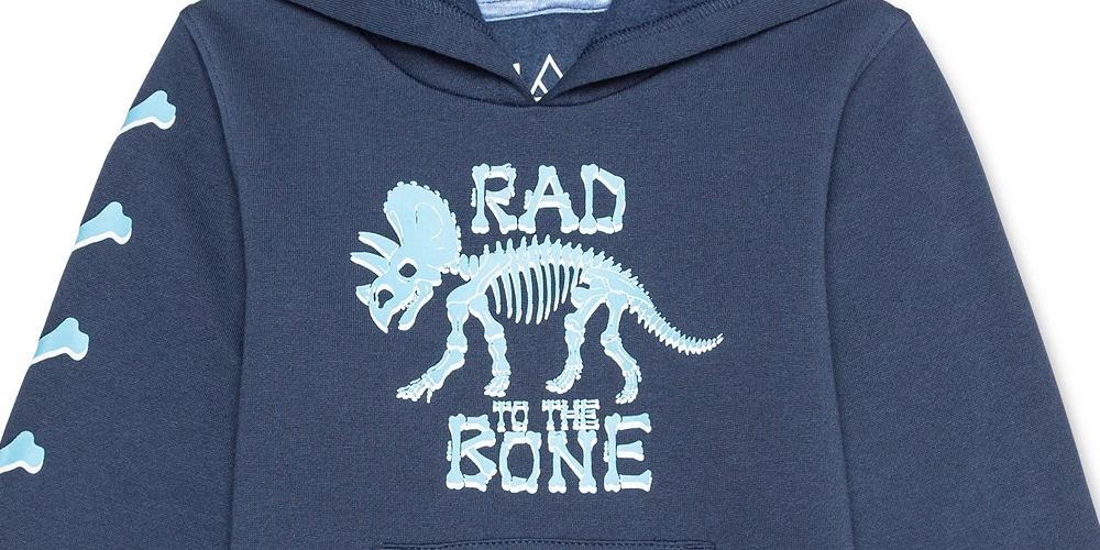 Moletom com capuz Jem Toddler Boys Rad To The Bone, azul marinho, tamanho 4