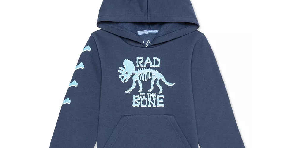 Moletom com capuz Jem Little Boys Rad To The Bone, azul marinho, tamanho 5