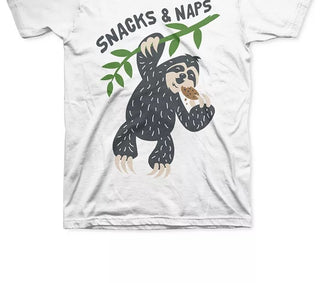 Camiseta infantil Jem Toddler Boys Snacks &amp; Naps, branca, tamanho 4