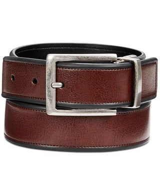 Perry Ellis Masculino Portfolio Cinto Casual Reversível com Borda Biselada Marrom Tamanho 32