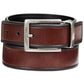 Perry Ellis Cinto casual reversível masculino com borda chanfrada marrom tamanho 32