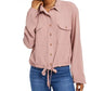 Blusa cargo com cordão e bolso Self Esteem Juniors rosa brilhante tamanho grande