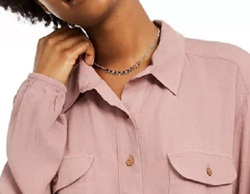 Blusa cargo com cordão e bolso Self Esteem Juniors rosa brilhante tamanho grande