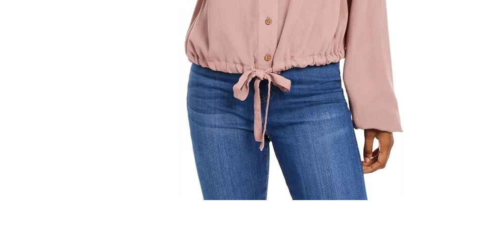 Blusa cargo com cordão e bolso Self Esteem Juniors rosa brilhante tamanho grande
