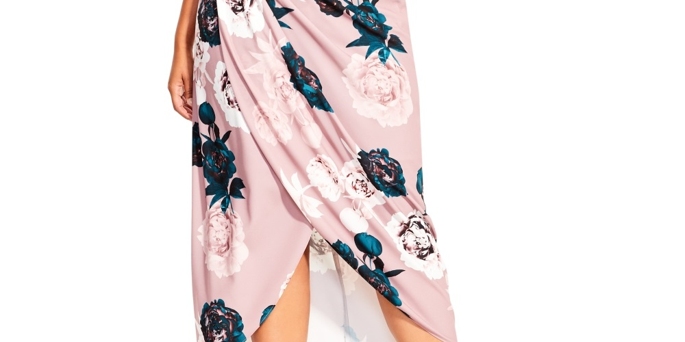 Vestido envelope falso City Chic feminino, pequeno e grande, ombro de fora, roxo, tamanho 16W