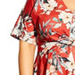Top estampado plus size da City Chic feminino, laranja escuro, tamanho 22W, com frente torcida