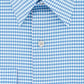 Camisa social masculina Van Heusen Classic/Regular Fit Performance Stretch, sem vincos, com gola flexível e xadrez, azul, tamanho 15,5 x 34-35