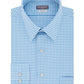 Camisa social masculina Van Heusen Classic/Regular Fit Performance Stretch, sem vincos, com gola flexível e xadrez, azul, tamanho 16,5 x 34-35