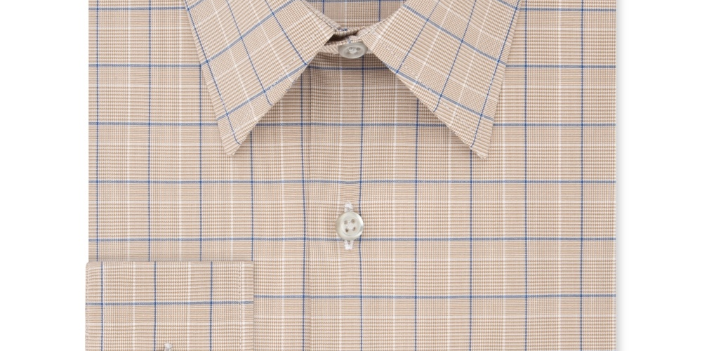 Camisa social masculina Van Heusen Flex Classic Regular Fit Stretch sem vincos, bege, tamanho 16,5 x 36-37