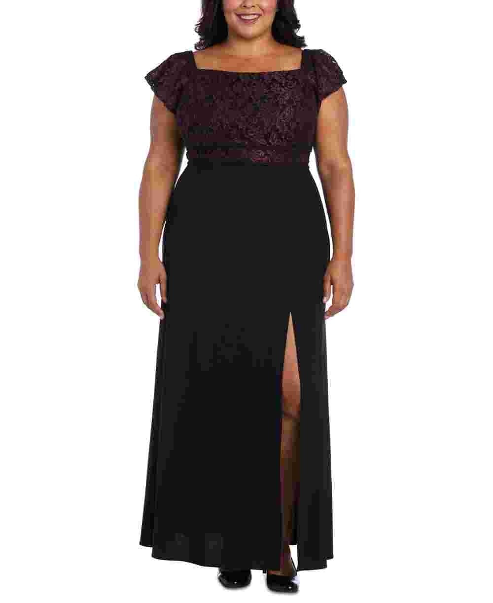 Vestido plus size feminino Nightway ombro a ombro roxo tamanho 16W