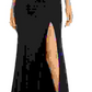 Vestido ilusão lateral com decote em V feminino Aqua, exclusivo, preto, tamanho 14