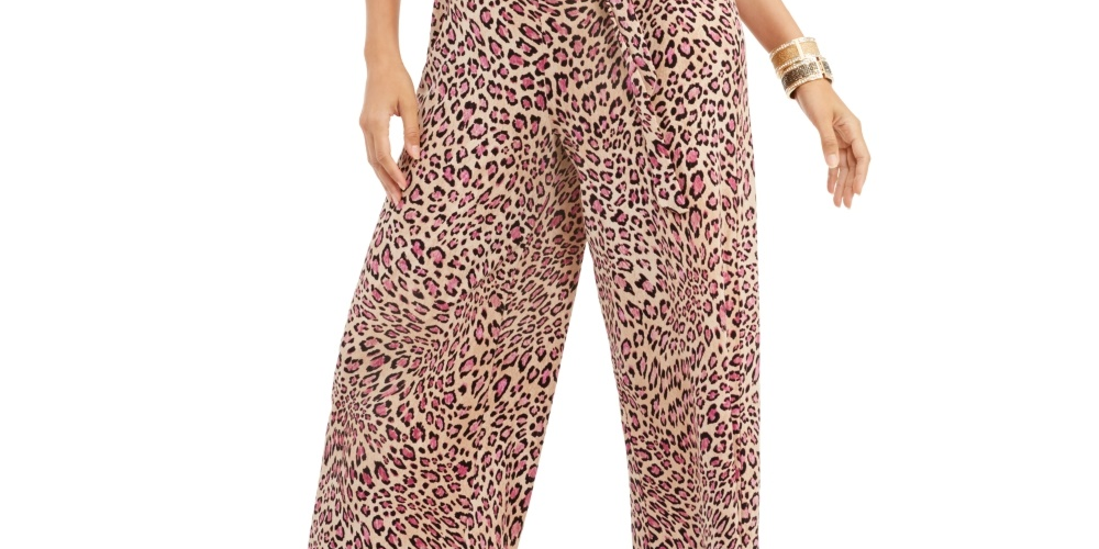 Macacão feminino Thalia Sodi com estampa floral e decote em corrente, bege, tamanho grande