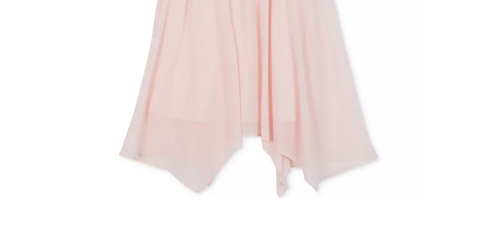 Vestido de renda com bainha de lenço BCX Big Girl, rosa, tamanho 7