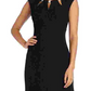 R &amp; M Richards Feminino Preto Glitter Embelezado Zíper Manga Curta Keyhole Maxi Sereia Formal Preto Tamanho 10