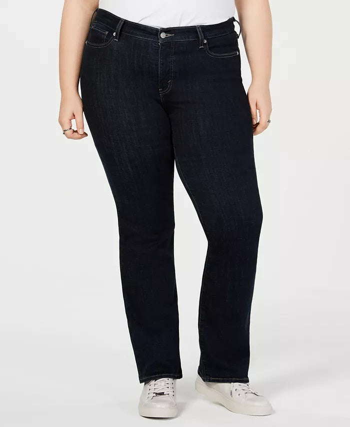 Calça jeans Levi's Plus Size 415 Relaxed-Fit Bootcut Feminina Azul Escuro Tamanho 16W AVER