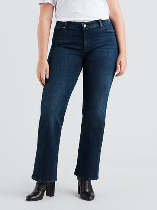 Calça jeans Levi's Trendy Plus Size 415 Classic Bootcut Feminina Azul Escuro Tamanho 24W