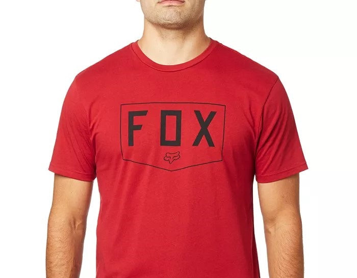 Camiseta masculina Fox Shield de manga curta premium vermelha tamanho XXG