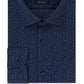 Camisa social masculina Tommy Hilfiger Slim Fit Thflex Performance Stretch Floral Print Supima Cotton, tamanho azul, 17,5 x 32 x 33