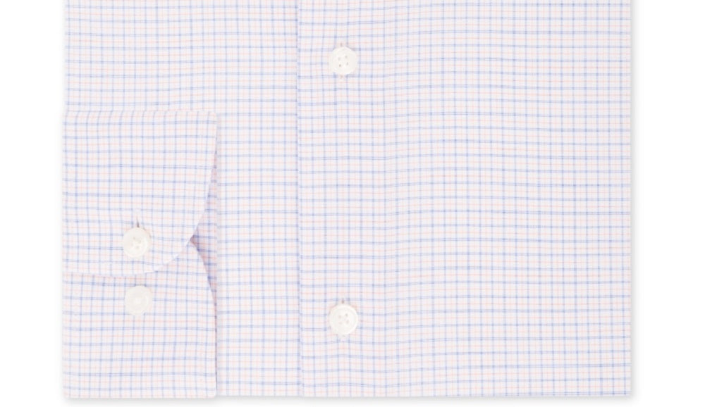 Camisa Tommy Hilfiger Masculina de Manga Longa com Gola Vichy e Ajuste Clássico, Azul Brilhante, Tamanho 18,5X34-35