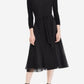 Ralph Lauren Feminino Preto Transparente Zíper Manga 3/4 Gola Joia Ajuste Médio Flare Preto Tamanho 18