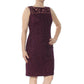 Vestido de festa feminino Ralph Lauren roxo com renda, zíper, manga curta, decote ilusão, abaixo do joelho, roxo, tamanho 12