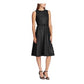 Ralph Lauren Feminino Preto Sem Mangas Decote Joia Abaixo Do Joelho Ajuste Flare Noite Todo Preto Tamanho 0
