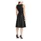 Ralph Lauren Feminino Preto Sem Mangas Decote Joia Abaixo Do Joelho Ajuste Flare Noite Todo Preto Tamanho 0