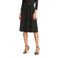 Vestido Ralph Lauren Feminino Preto com Zíper Geométrico e Manga 3/4, Decote Abaixo do Joelho, Bainha para Usar no Trabalho, Preto, Tamanho 6