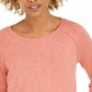 Estilo &amp; Co Feminino Algodão Cano Alto-Cinza Laranja Escuro Tamanho Médio