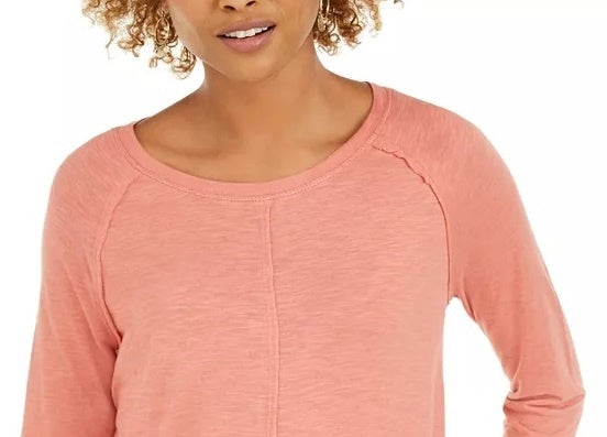 Estilo &amp; Co Feminino Algodão Cano Alto-Cinza Laranja Escuro Tamanho Médio