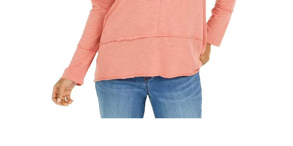 Estilo &amp; Co Feminino Algodão Cano Alto-Cinza Laranja Escuro Tamanho Médio