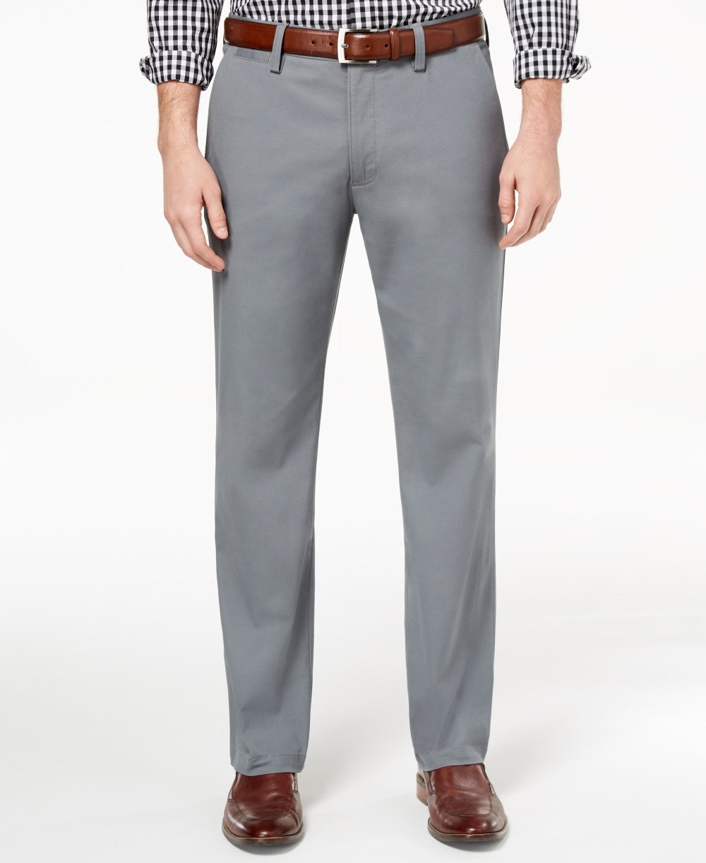 Calça Chino Masculina Club Room Classic Fit com Perna Reta Cinza Tamanho 36X32