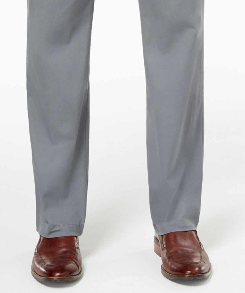 Calça Chino Masculina Club Room Classic Fit com Perna Reta Cinza Tamanho 36X32