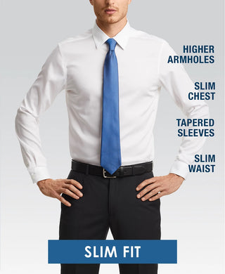 DKNY Men's Slim-Fit Stretch Solid Dress Shirt Navy Size 34-35