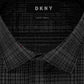 Camisa social masculina DKNY xadrez com gola cinza, tamanho 15 x 32 x 33