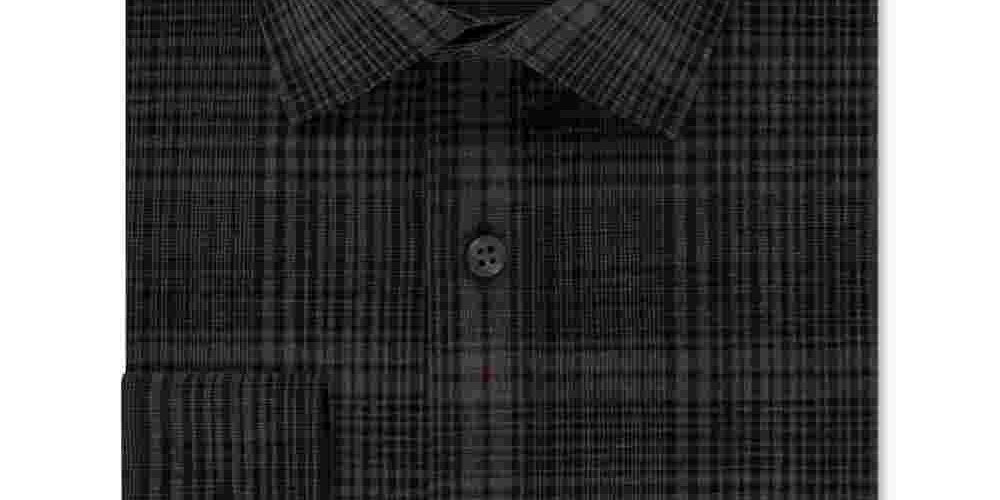 Camisa social masculina DKNY xadrez com gola cinza, tamanho 15 x 32 x 33