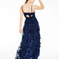 Vestido Trixxi Juniors Flower-Petals Azul Marinho Tamanho 15