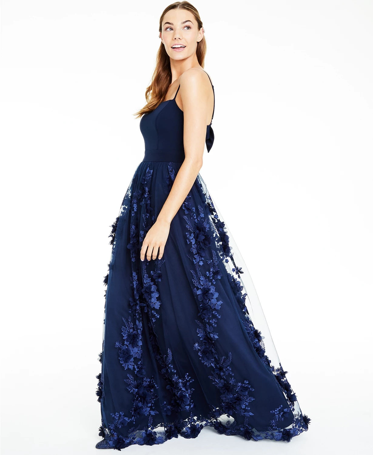 Vestido Trixxi Juniors Flower-Petals Azul Marinho Tamanho 15