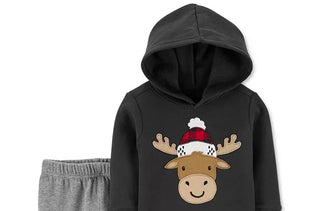 Conjunto de 2 peças de moletom com capuz e calça de moletom Carter's Baby Boys, cor carvão, tamanho 4T