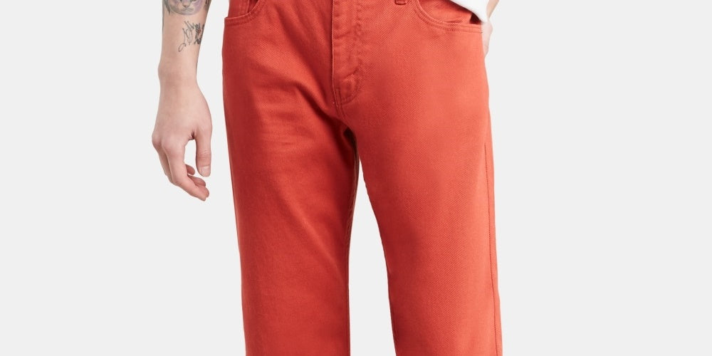 Calça jeans Levi's 502 Regular Tapered Fit Masculina Laranja Escuro Tamanho 36X34