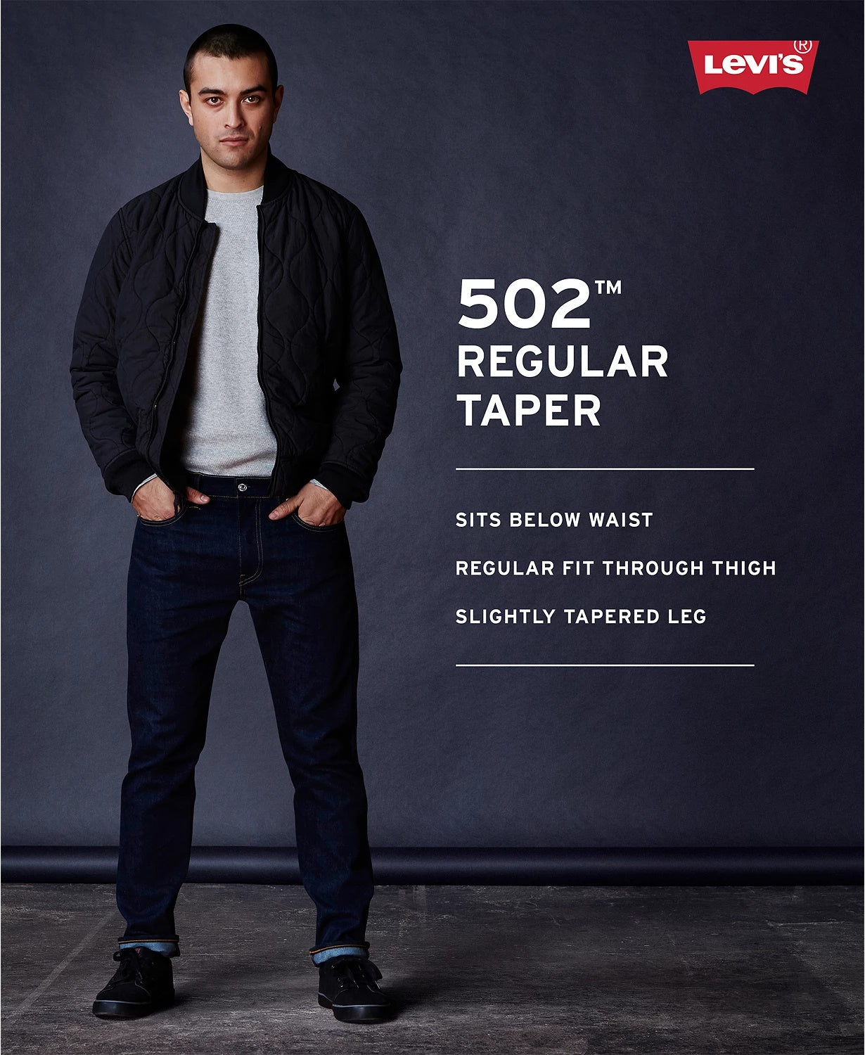 Calça jeans Levi's 502 Taper Soft Twill masculina, verde, tamanho 36x34