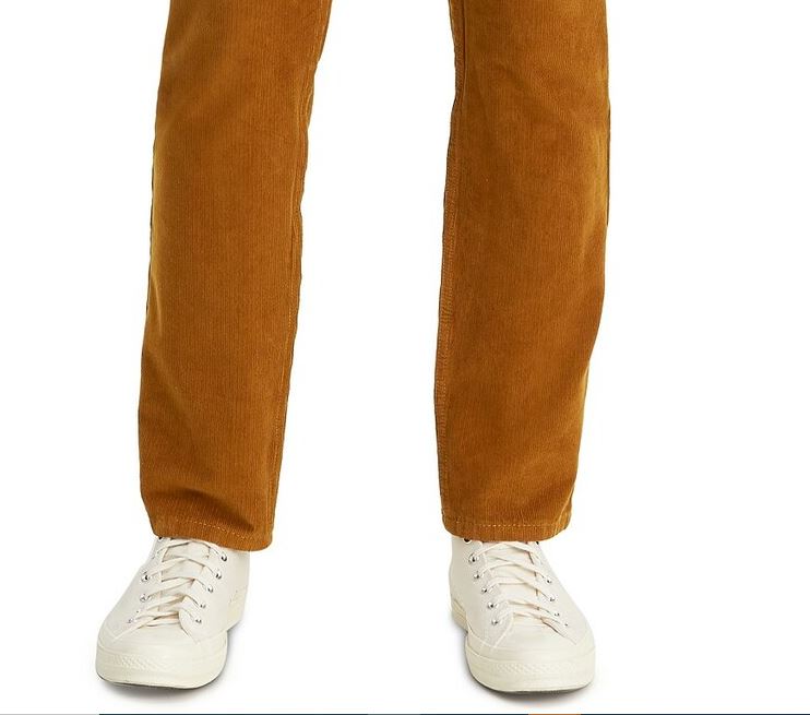 Calça Levi's 502 Taper Veludo Cotelê Masculina Marrom Tamanho 34X29